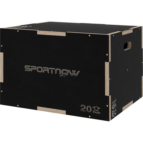 Box Jump Pliometrico a 3 Altezze 61-51-41 cm in Legno Antiscivolo Nero (1/5)