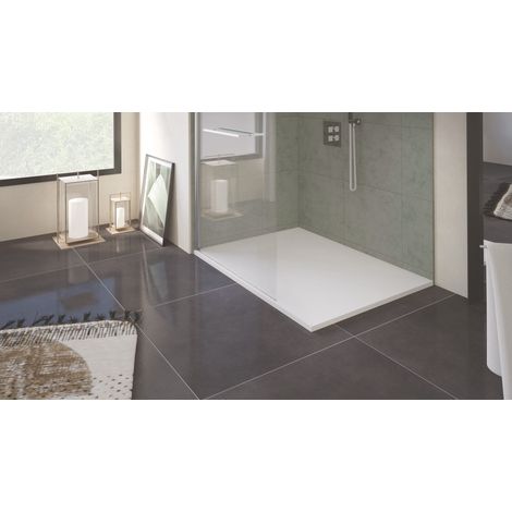 ONDEE - Plato de ducha NOLA 3 - Puede cortarse - 80x140x3cm - Resina - Blanco (1/5)