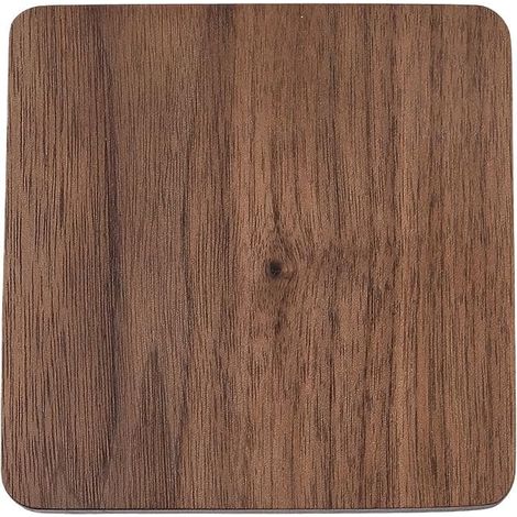 Dessous de Verre Carré Bois 8.8cm Noyer Noir Support Tasse Coussin Plat Isolant Thermique Protection Table Tasse Café Tapis Boire Coussins Soucoupes (1/3)