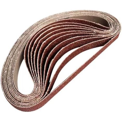 Lot de 10 bandes abrasives de 15mm x 452mm,Grain 60 En oxyde d'aluminium - Pour le travail du bois, le polissage du métal, l'aiguiseur de couteaux (1/4)