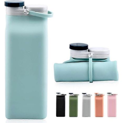Online Store - Gourde pliable en silicone léger et étanche, sans BPA, idéale pour la randonnée, les voyages et les sports de plein air (590 ml). (1/5)
