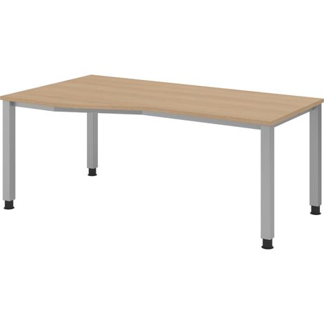 bümö Schreibtisch Serie-Q Gestell: Silber Freiform: 180 x 100 cm