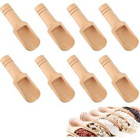Pieces Spice Scoops, Small Bath Salt Spoon, Mini Wooden Shovel Coffee Spoons, for Milk Powder Coffee Spices Tea Candy Dispensing Kitchen Utensils (1/5)