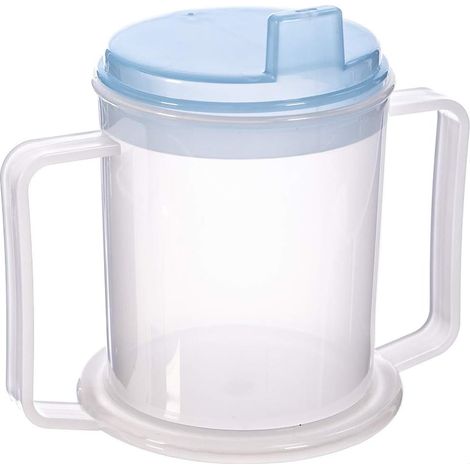 Gobelet Adapté Adulte - Lot de 1 - Polypropylène Robuste - 4 Modes de Boisson Anti-Éclaboussures - Personnes à Mobilité Réduite - 300 ml
