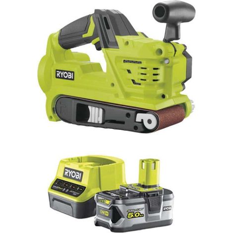 Levigatrice a nastro RYOBI 75mm 18V OnePlus R18BS-0 - 1 batteria 5.0Ah - 1 caricabatterie rapido 2.0Ah RC18120-150