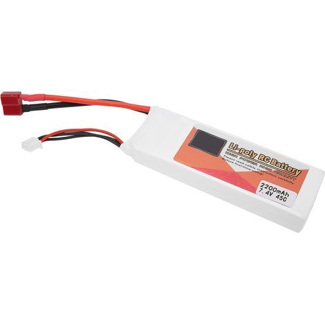 Batterie Lipo 7,4 V 2200 MAh 2S 45C avec Prise en T pour Drones, Voitures et Hélicoptères RC – Performance Haute Puissance (1/5)