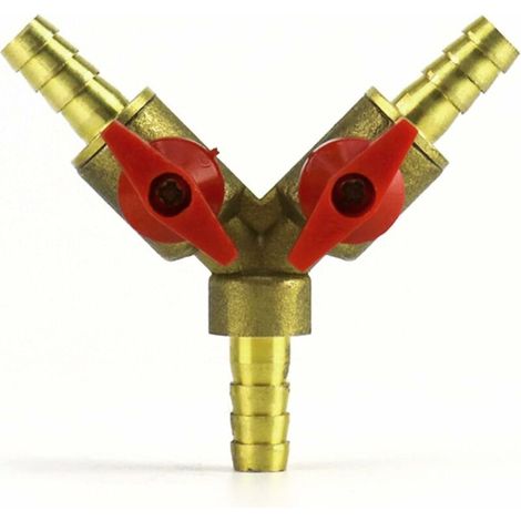 Green Mobility-Connecteur de Tuyau 3 Voies séparateur, Alliage de Laiton et de Zinc, 8 mm Valve à Bille pour Eau, Huile et gaz pour arrosage de Jardin(1 pièce) (1/5)