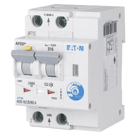 Eaton Interruptor automático de alta seguridad rojo con indicador LED (1/2)