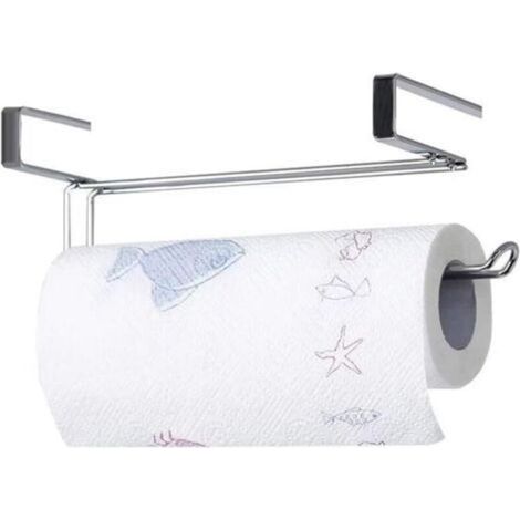 Porte-essuie-tout pour placard de cuisine - convient pour la cuisine, la salle de bain, les toilettes, le salon, etc., 1 pièce, argenté (1/4)