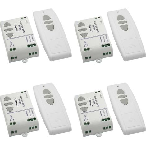 Quatre interrupteurs de commande à distance sans fil pour moteur AC 220V JW-T02 avec fonction d'arrêt haut/bas, compatibles avec les moteurs tubulaires pour la rotation avant et arrière, émetteur et r (1/5)