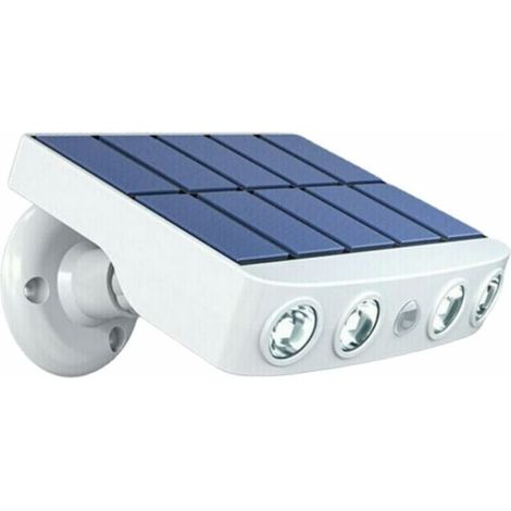 Lampe solaire d'extérieur étanche et réglable avec détecteur de détection humaine, panneaux à charge rapide de haute qualité, blanc froid,5V 300MA (1/4)