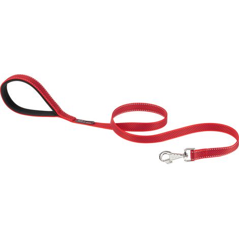 Ferplast DAYTONA DELUXE G Guinzaglio per cani riflettente con porta sacchetti igienici incluso. Variante G20/120 - Misure: 20 mm x L 120 cm - Rosso