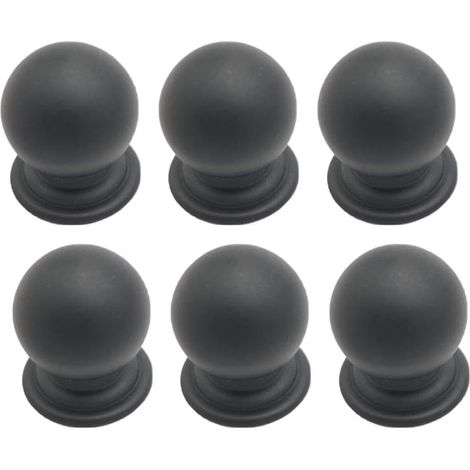 6 Stück Möbelknöpfe Schwarz 22mm, Rund Schrankknöpfe Schubladenknöpfe für Küchenschrank Armoire Kommode