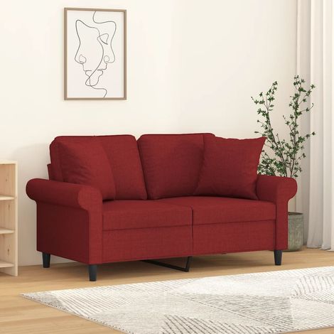 Lot de 2 Coussins décoratifs Coussins Déco Rouge bordeaux 40x40 cm Tissu 64510 (1/5)
