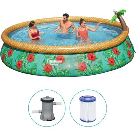 Bestway Paradise Palms aufblasbarer Pool tropisch 457x84 cm (1/5)