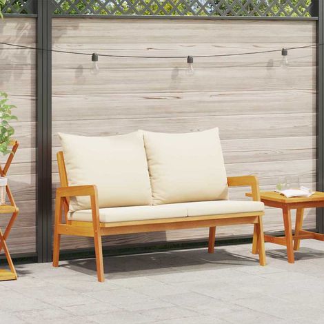 Gartenbank mit Kissen Öl-Natur Massivholz Akazie