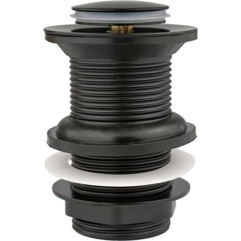 Drain de lavabo de remplacement noir sans fente Bouchon de lavabo de salle de bain escamotable en laiton de qualité supérieure Raccord standard G 1 1/4" BSP 1 pièce (1/3)