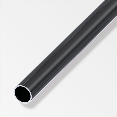alfer Rundrohr Aluminium Ø 23,5 mm x 2,5 m schwarz