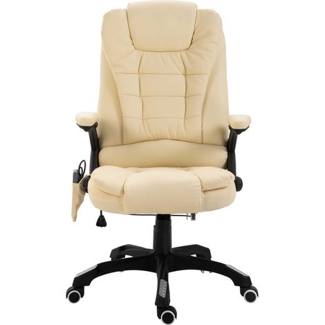 Maison Exclusive - Massage-Bürostuhl Creme Kunstleder