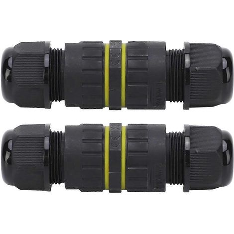 2-teiliger wasserdichter IP68 M16 2P (7–10 mm) Stecker – Flammhemmende Kabelverschraubung für den Außenbereich, wasserdichte elektrische Abdichtung, 2-poliger wasserdichter Stecker für den Außenbereic (1/5)