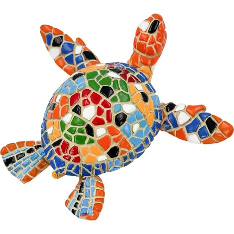 Mehrfarbige Schildkrötenfigur aus Kunstharz – Moderne Pop-Art für Wohn- und Bürodekoration