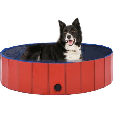 Piscine pliable pour chiens Piscine Baignoire Bassin de Baignade Rouge 120x30 cm PVC 42956 (1/5)