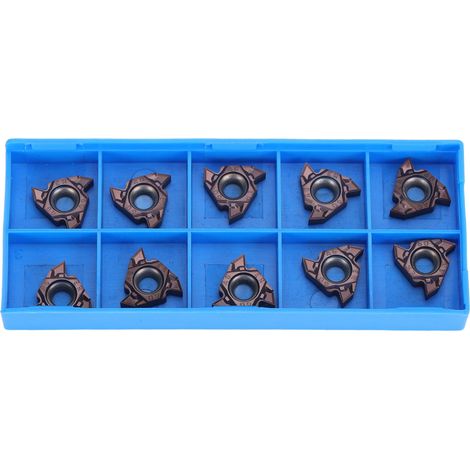 10Pièces Plaquettes de Filetage 16ER AG60(EM598L) Carbure Indexable pour Tour CNC Porte-Outil de Tournage (1/5)