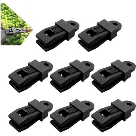 8-teiliges Zeltstoffclip-Set, wasserdichte, verstellbare Canvas-Clips mit Sicherheitsverschluss für Outdoor-Camping, Sonnenschutzausrüstung und Markierungen (1/5)