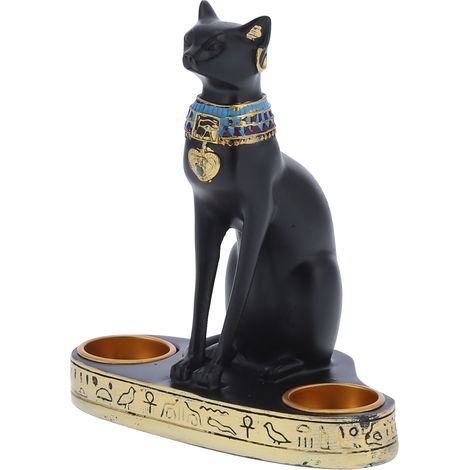 Statuette de chat vintage en résine, bougeoir, décoration pour la maison ou le bureau, cadeau de mariage