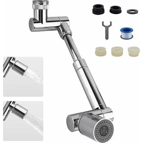 Prolunga per rubinetto a 1440°, 2 modalità di spruzzo, rubinetto da cucina multifunzione, filtro antispruzzo, rubinetto girevole (1/5)