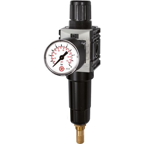 Riegler Filterregler »FUTURA-mini« Metallbeh., Std.mano, VA, G 1/4, 0,1-4 (1/4)