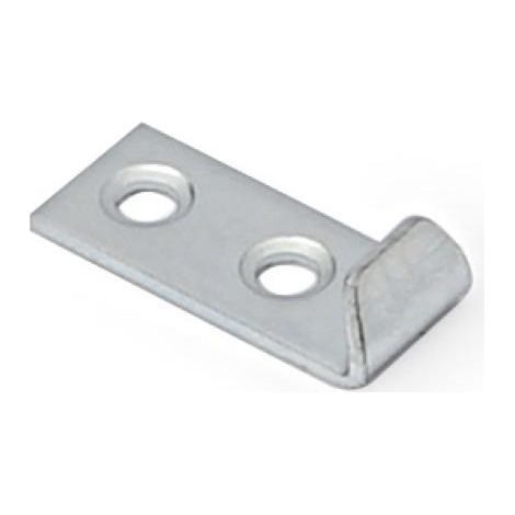 placa de enganche. acero. zincado. para cierre cangrejo. mediante tornillería. longitud 29mm (1/2)