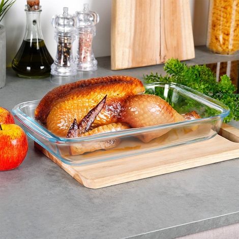 Fuente de vidrio apta para horno de 34,5 x 20,5 x 5 cm, 2,2 l (1/5)