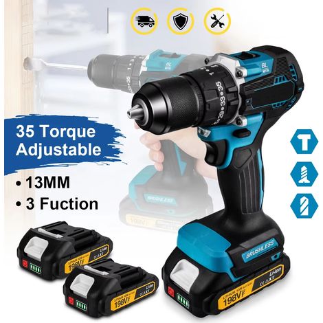 Perceuse percussion Makita – 13 mm – Sans balais – Double vitesse – 35+3 couples – Batterie 18V (1/5)