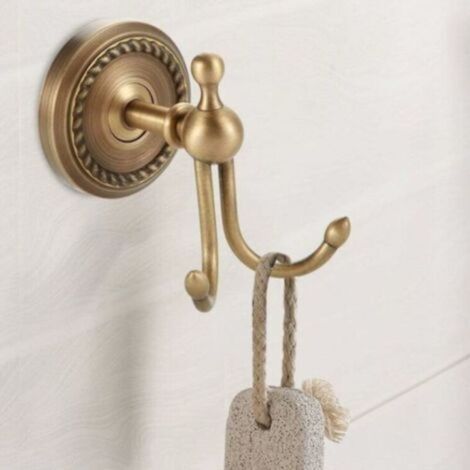 Wall Mount, Antique Bathroom Brass Door Towel Rack Hanger Wall Clothes Coat Hat Hook Household Items (1/4)