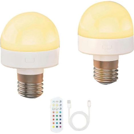 Ampoules rechargeables avec télécommande - Ampoule à piles E26 pour appliques murales et suspensions non câblées (1/5)