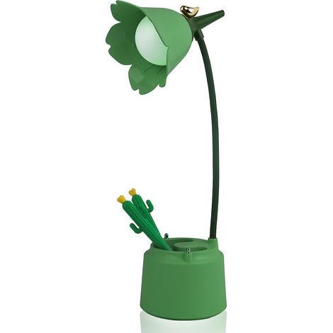 lampe de bureau pour enfant avec porte-stylo, LED variable et 3 températures de couleur, rechargeable avec capteur tactile et bras flexible (1/5)