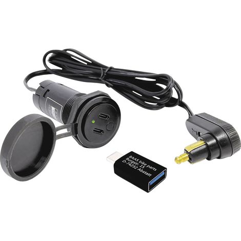 Tankrucksack-Kabel mit 2 USB-C-Anschlüssen und 1 USB-A Adapter BAAS USB22