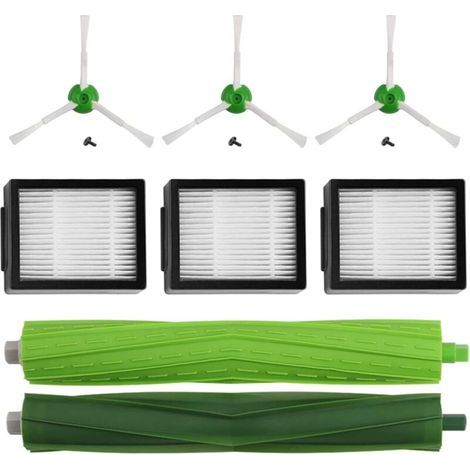 Pack d’accessoires compatible avec Roomba E5 E6 i1 i3 i3+ i7 e5154 e5158 j7 - Kit complet de pièces de rechange - Comprend brosses latérales, filtres et rouleaux extracteurs de remplacement (1/5)