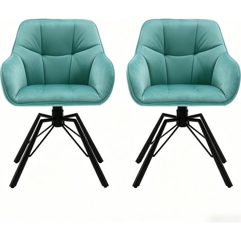 CAIziChaises de cuisine larges et chic, chaise de salle à manger pivotante, chaises de cuisine avec dossier moelleux (seulement 2 chaises) (1/5)