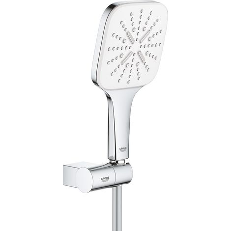 Grohe Rainshower Smartactive 130 Cube Teleducha con soporte mural + flexo de 1,5 m, Cromo (26588LS0)
