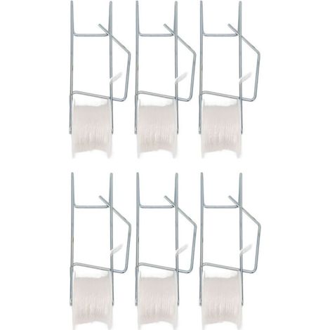 Lot de 6 crochets pour plantes avec fil de fer galvanisé de 15 mètres (49,2 pieds), support stable pour plantes grimpantes, kit de palissage pour serres et exploitations agricoles (1/4)