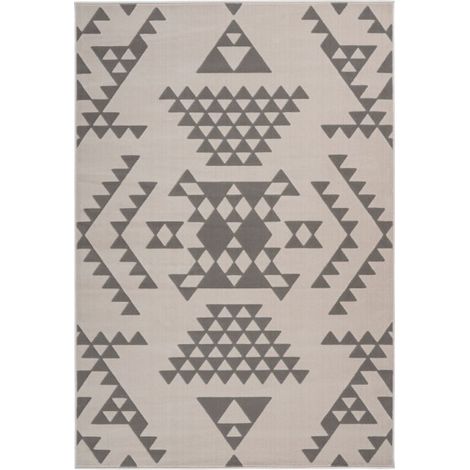 Tapis Ethnique à Poils Courts "Esperanto VI" Taupe 120 x 170 cm (1/4)