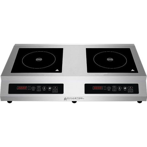 Plaque induction double 2000W + 1500W – Acier inoxydable – Commande digitale à LED – 10 niveaux de température et puissance (1/4)