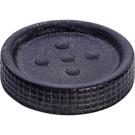Porte Savon céramique Polaris, Porte Savon Rond, Jet Anthracite, ø11 x 2.5 cm (1/5)