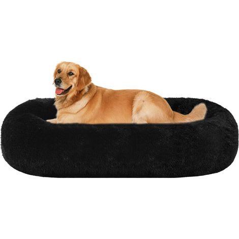 Hundebett Orthopädisches Rund Donut L 100 x B 100 x H 20 cm Schwarz (1/5)