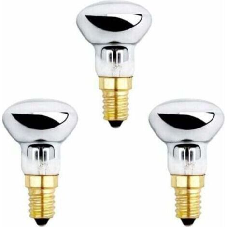 Lot de 3 ampoules à lave E14 R39 25 W, à intensité variable, blanc chaud 2600 K, 250 lm, petite ampoule à réflecteur pour lumières à bulles chauffées, lumières de fusée, lampes flash