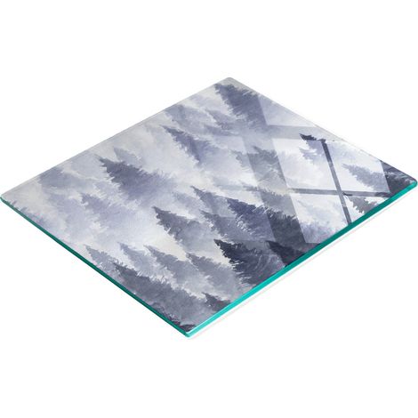 Planche à apéritif décorative en verre « Forêt brumeuse » 60 x 52 cm (1/5)