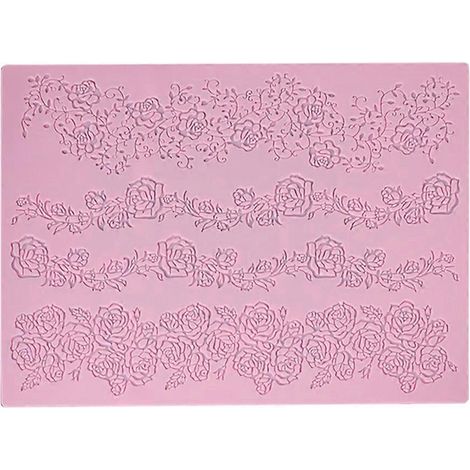 Silikonmatte mit Rosenmuster, Schokoladenkuchenform, Fondantform, DIY-Bastel-Dekorations-Backwerkzeug (1/5)