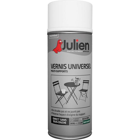 Vernis universel aérosol multi-supports - Satin Incolore - 400 ml - Julien